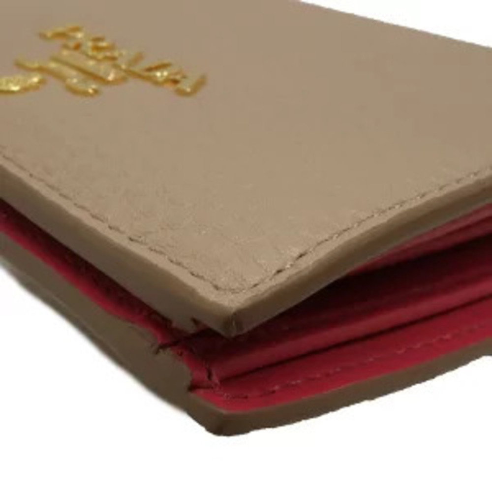 Prada compact bi fold wallet CAMMEO beige - Picture 4 of 8